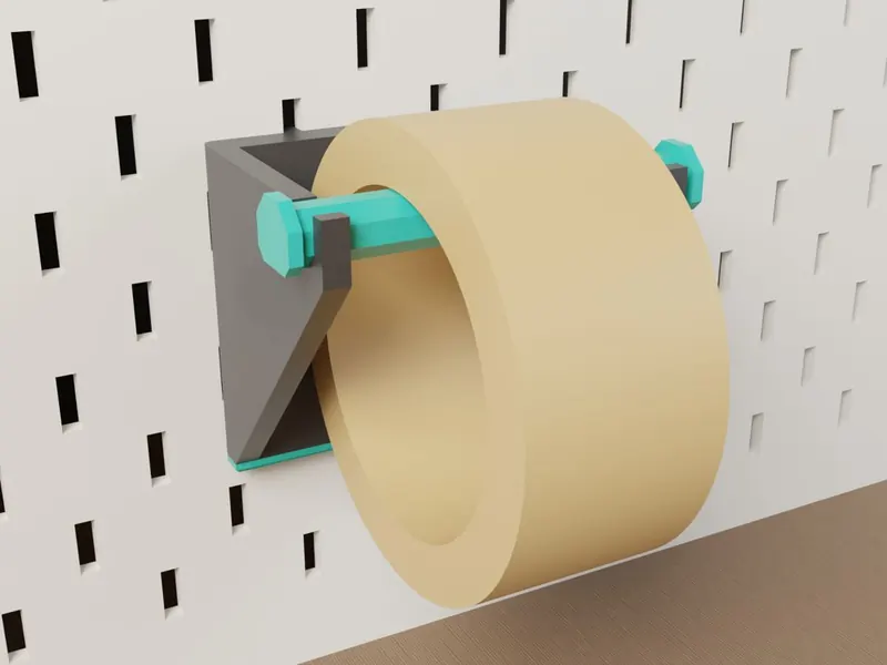 Klebebandhalter der BaseLine-Serie an einer Lochwand